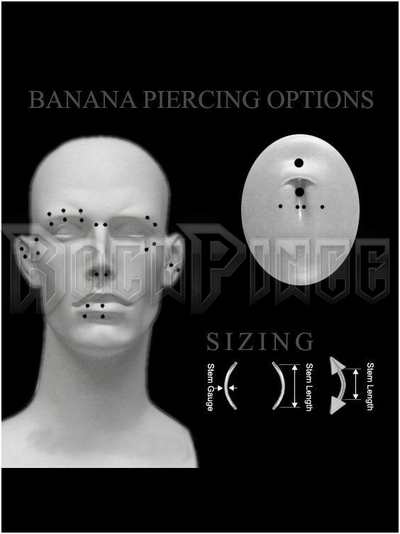 Black steel ball banana - piercing BKBN