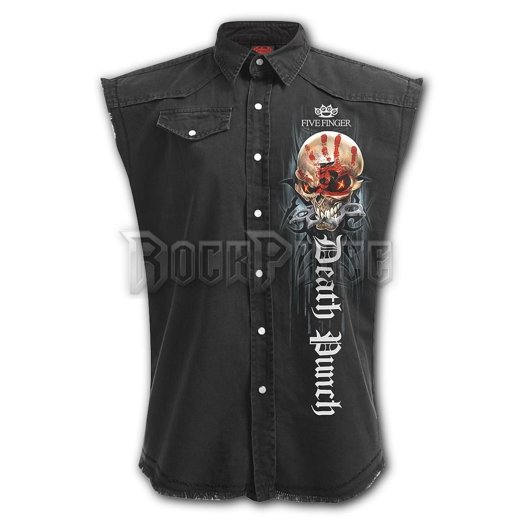 5FDP - GAME OVER - Sleeveless Stone Washed Worker Black (Plain) - G222M602