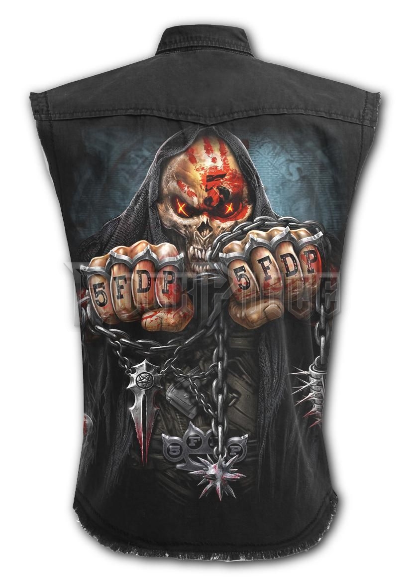 5FDP - GAME OVER - Sleeveless Stone Washed Worker Black (Plain) - G222M602