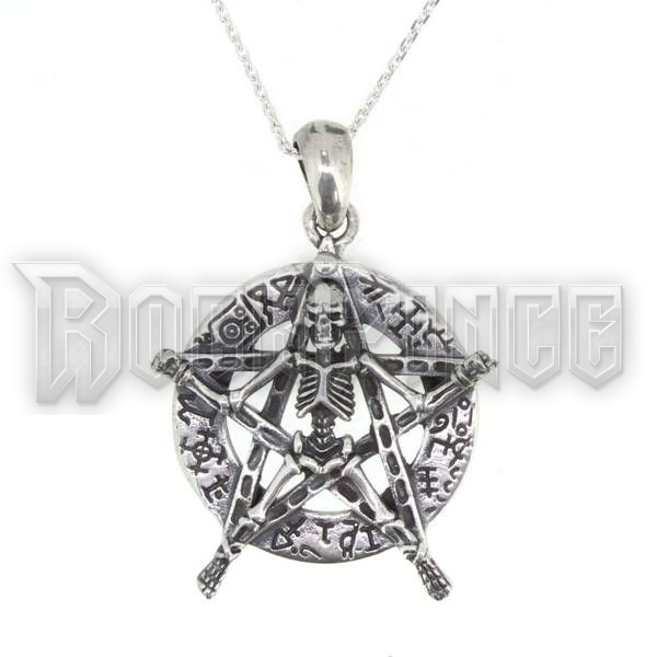 Crucified Skeleton on Pentagram - acél medál