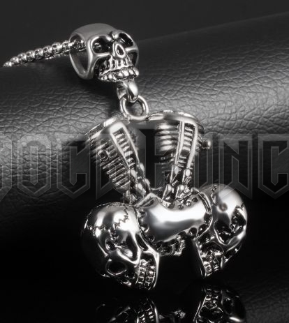 Motorcycle Engine Skulls - acél medál
