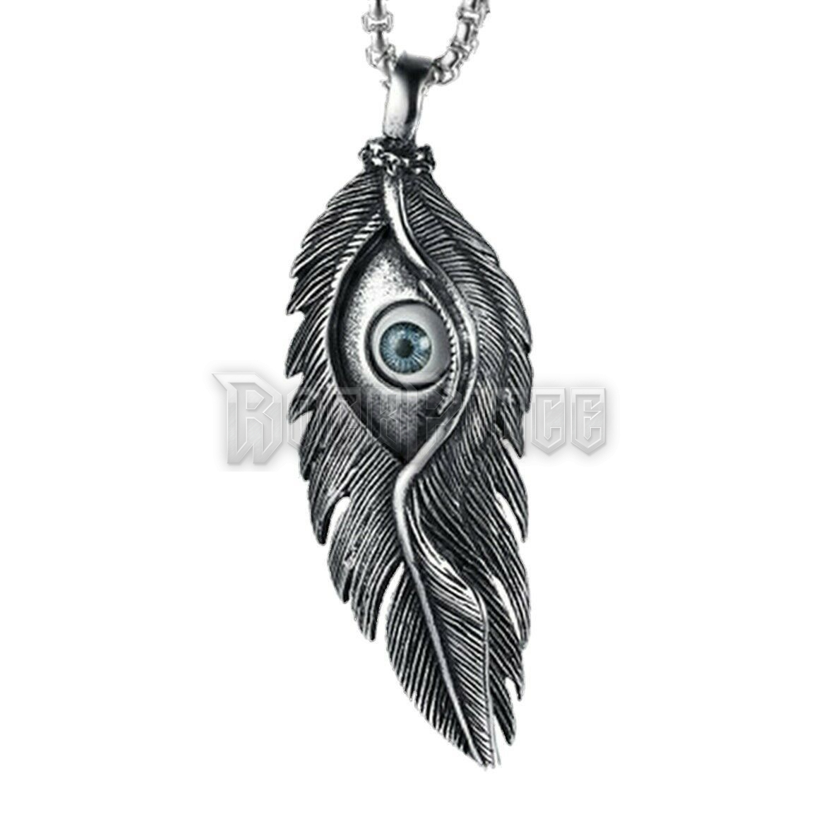 Peacock Feather Evil Eye - acél medál
