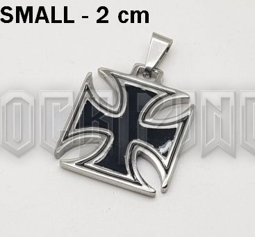 Black Maltese Iron Cross SMALL - acél medál /2 cm/