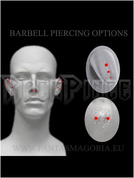 Steel barbell with cone - piercing BKMBLC