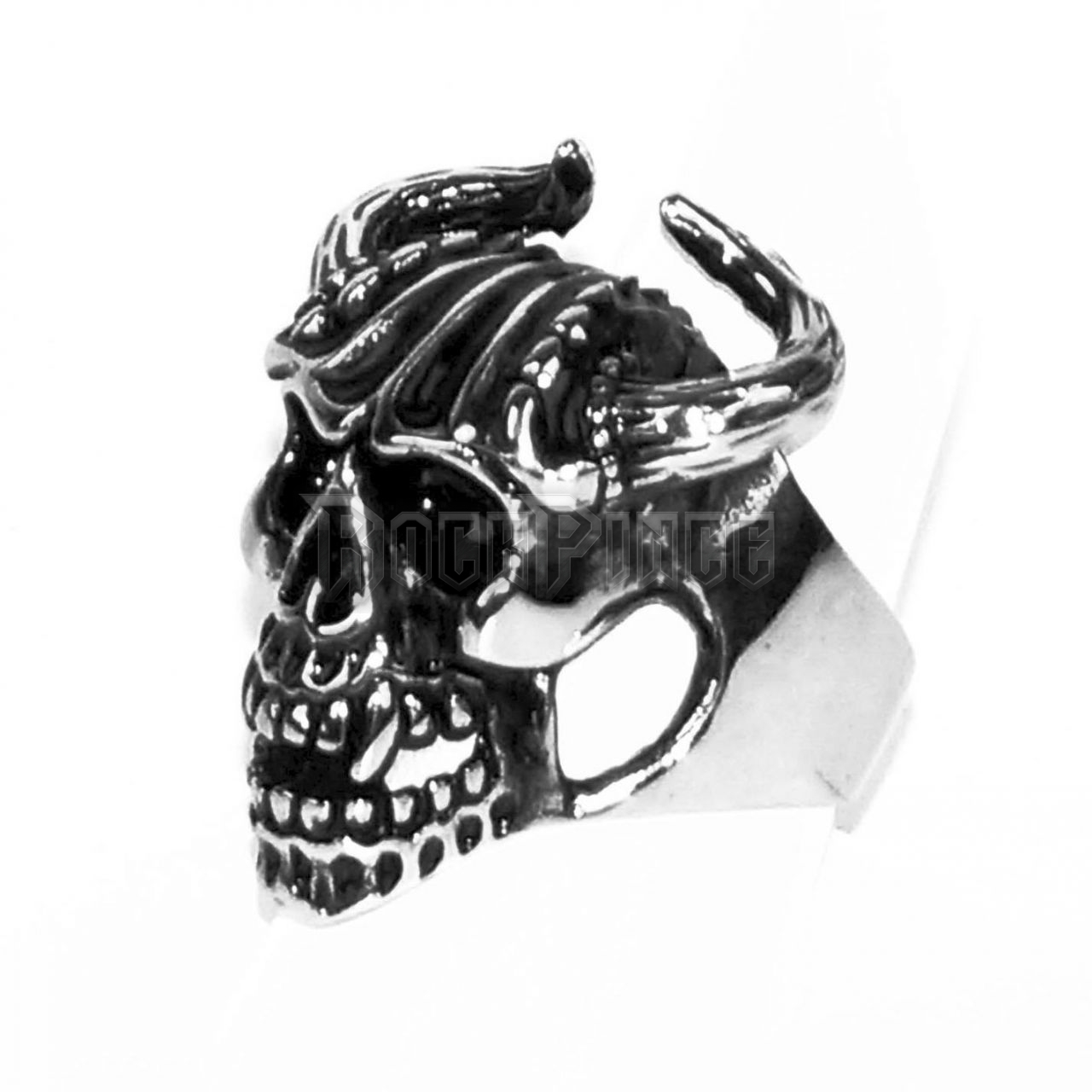 Bull Horned Skull - acél gyűrű