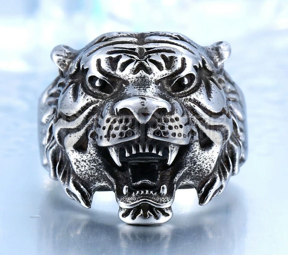 Tiger Head - acél gyűrű