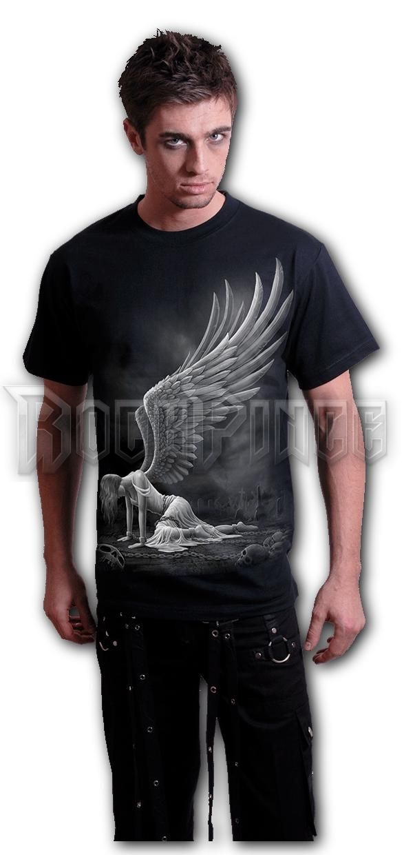 ANGEL - Front Print T-Shirt Black - L045M121