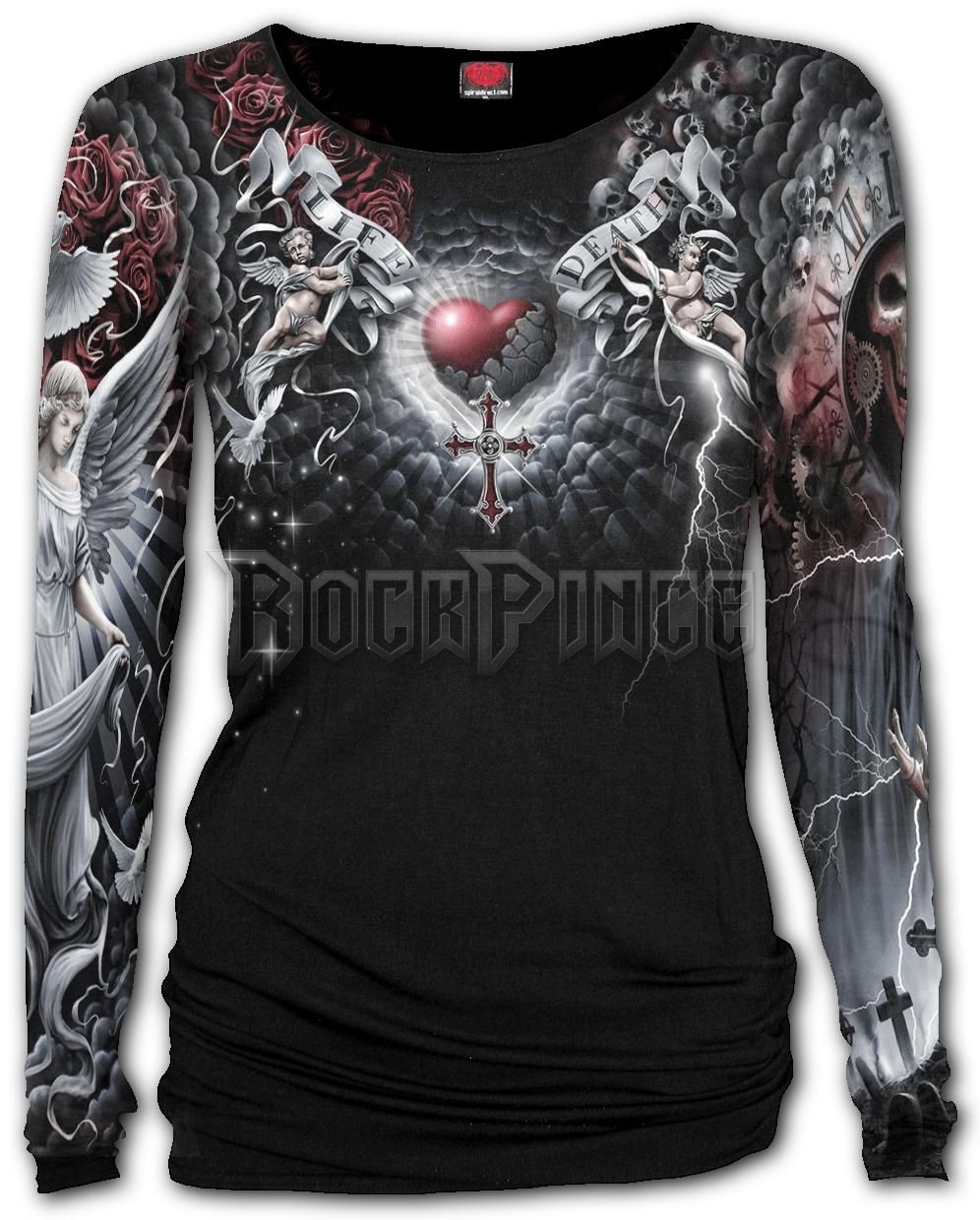 LIFE AND DEATH CROSS - Allover Baggy Top Black - W032F455