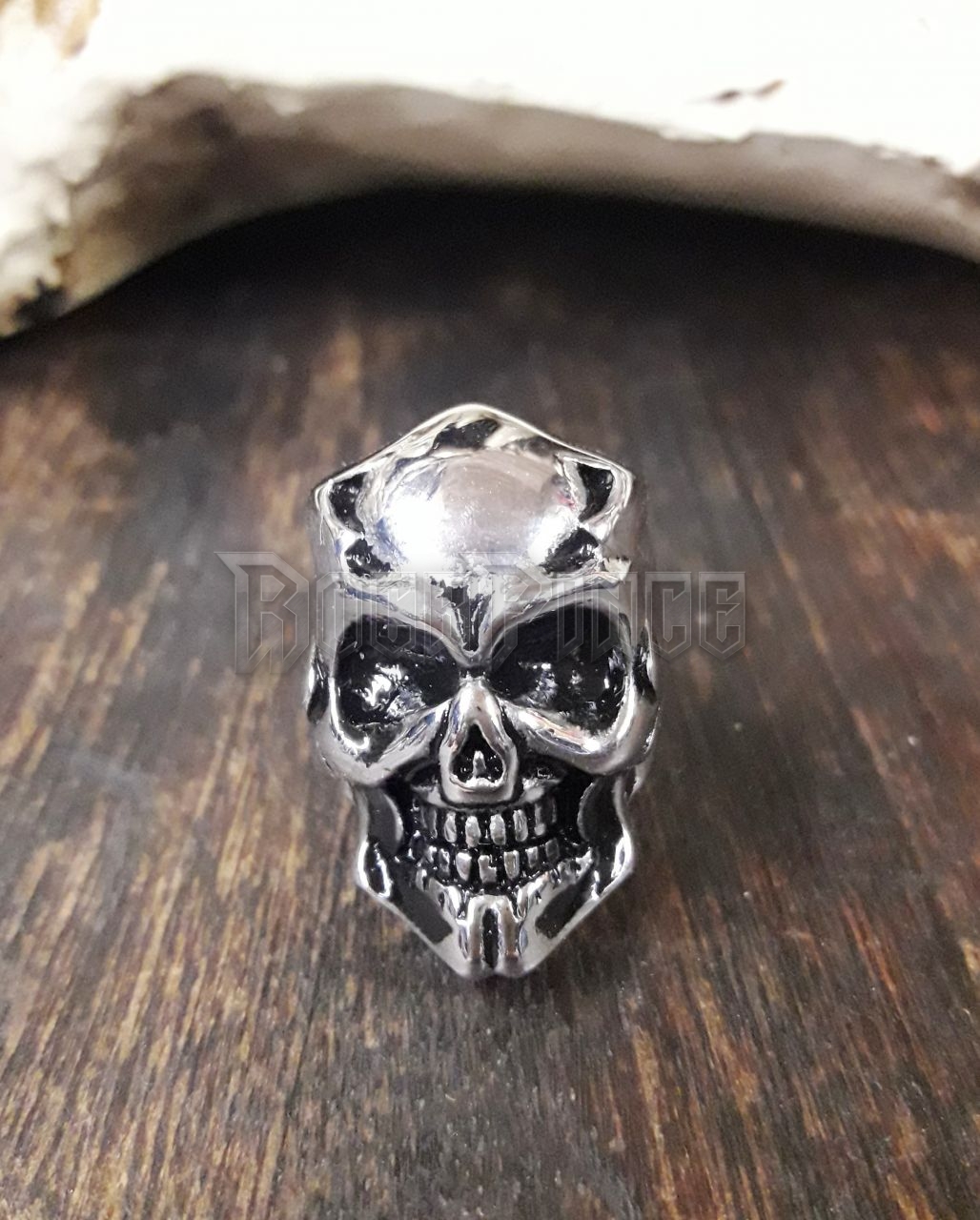Rectangular Skull - acél gyűrű