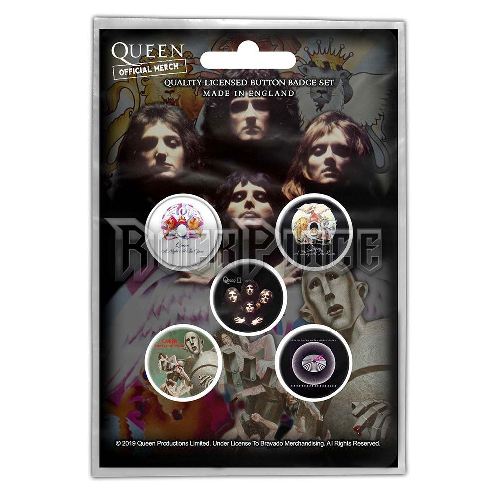 Queen: Early Albums - 5 db-os kitűző szett - BB050