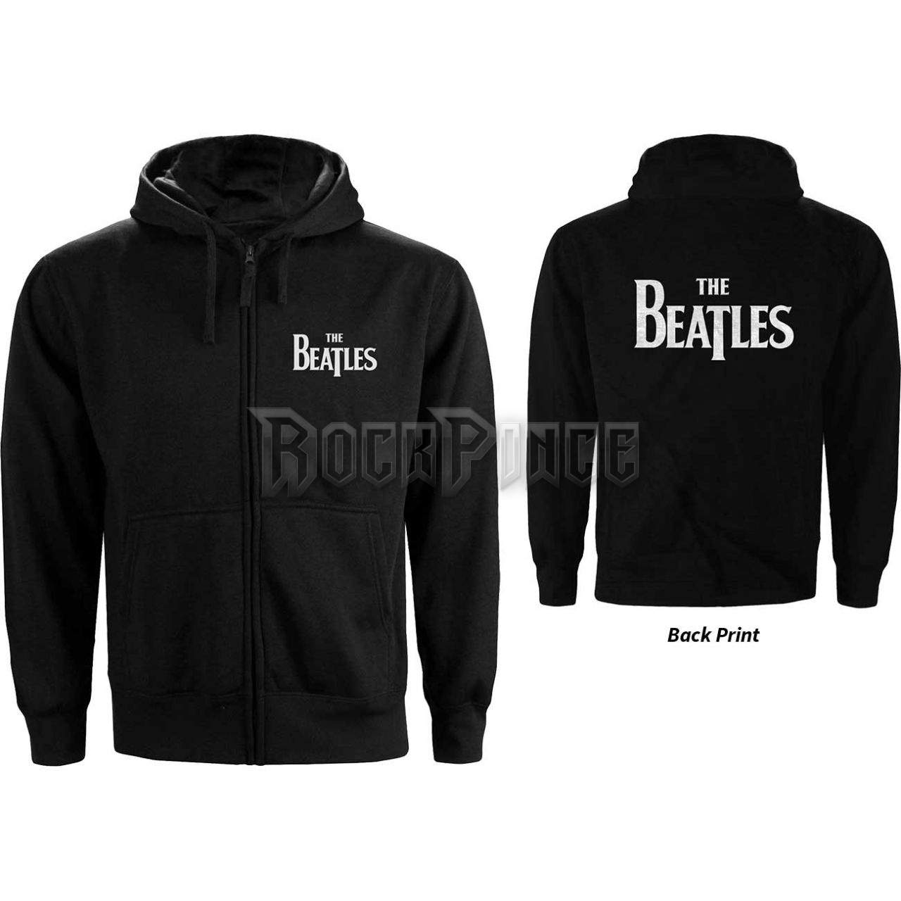 The Beatles - Drop T Logo - unisex cipzáras kapucnis pulóver - BEATHOOD11MB