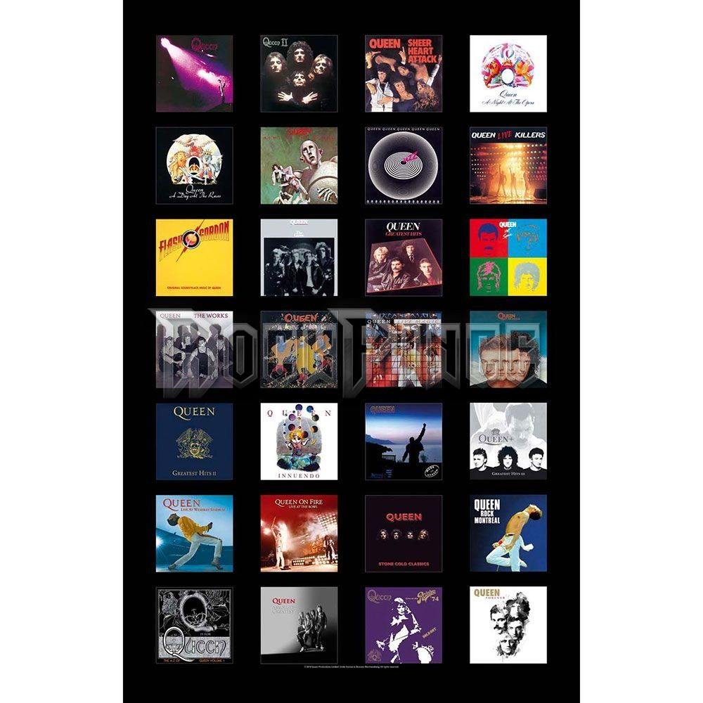 Queen: Albums - Textil poszter / Zászló - TP207