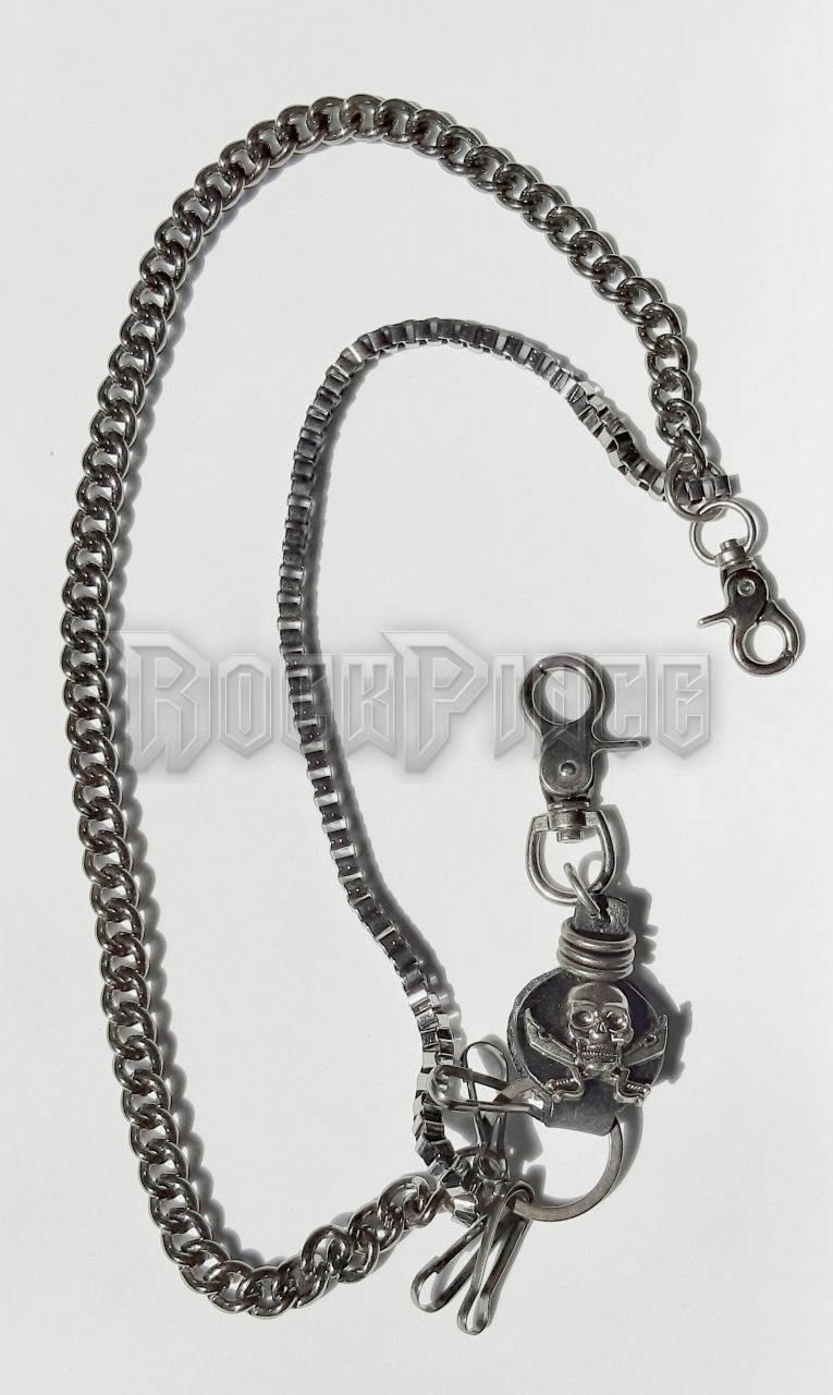 Pirate Skull Gunmetal Wallet Chain - PÉNZTÁRCALÁNC - DR26