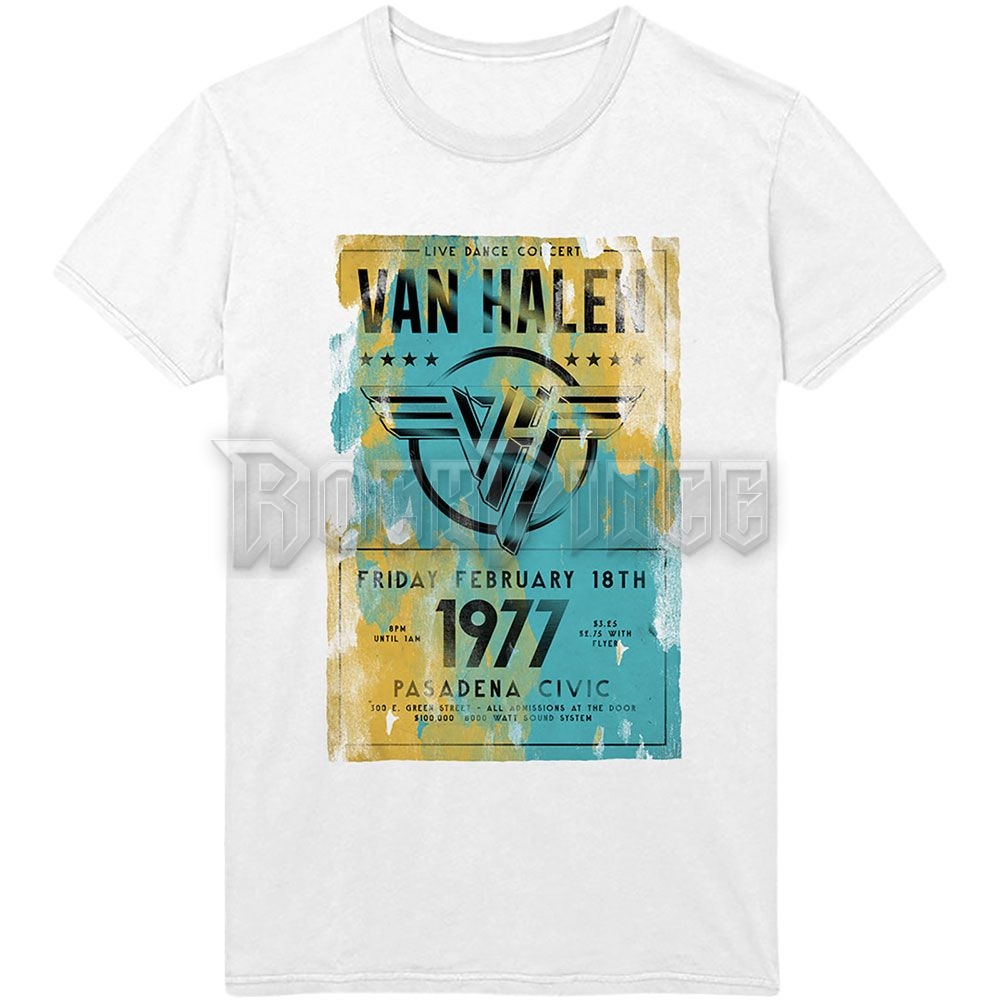 Van Halen - Pasadena '77 - unisex póló - VHTS02MW