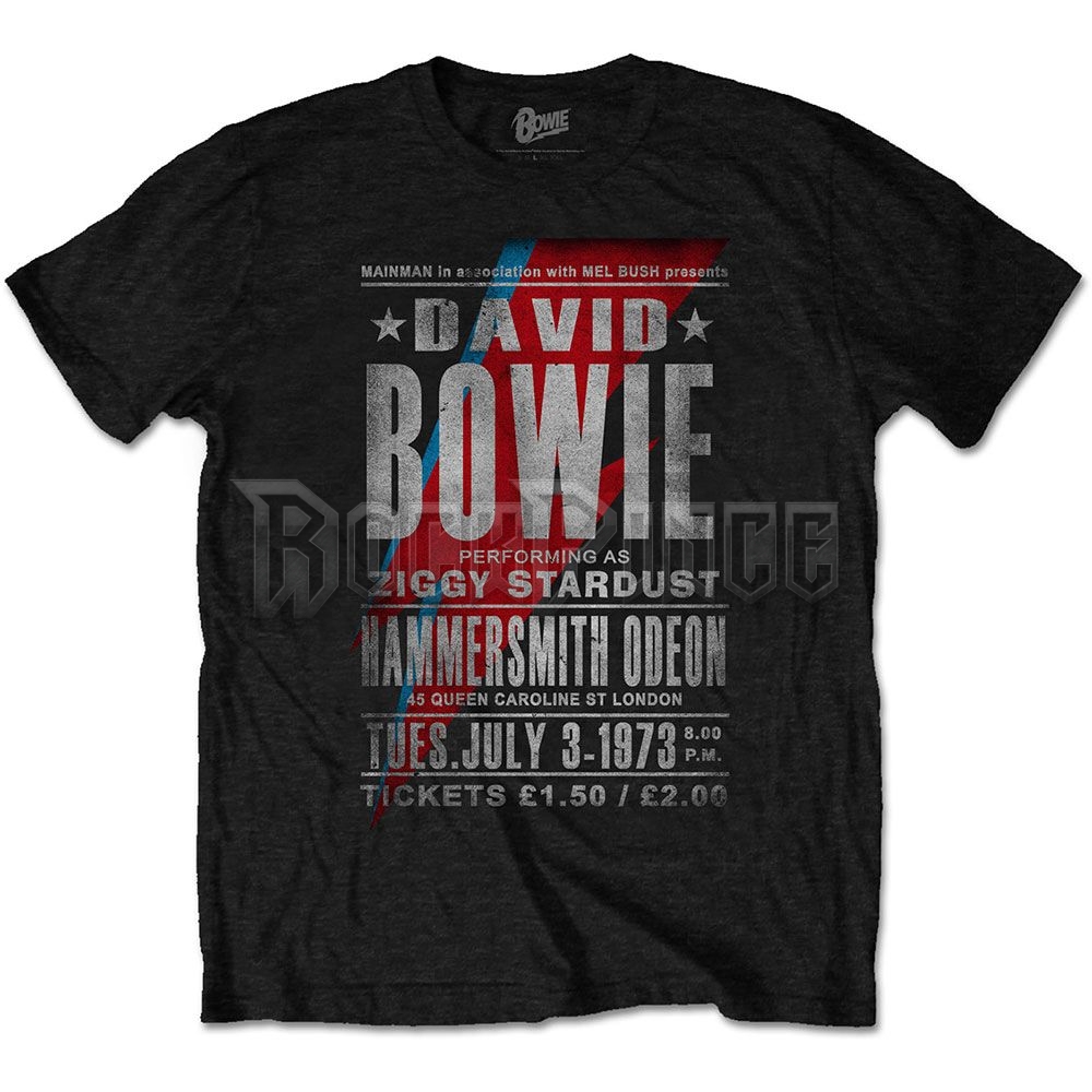 David Bowie - Hammersmith Odeon - unisex póló - BOWTS28MB