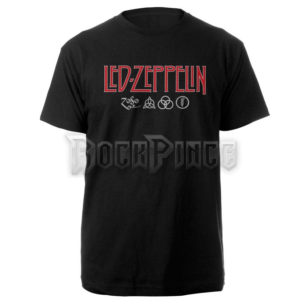 Led Zeppelin - Logo & Symbols - unisex póló - LZTS01MB