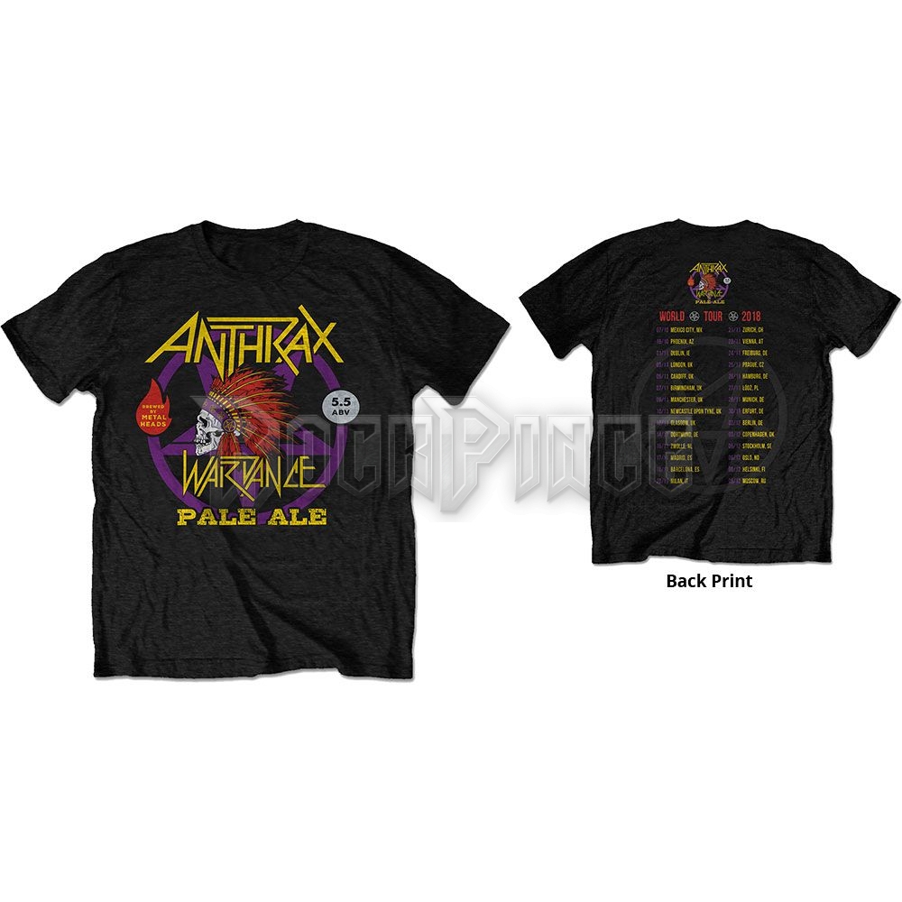 Anthrax - War Dance Paul Ale World Tour 2018 - unisex póló - ANTHTEE22MB
