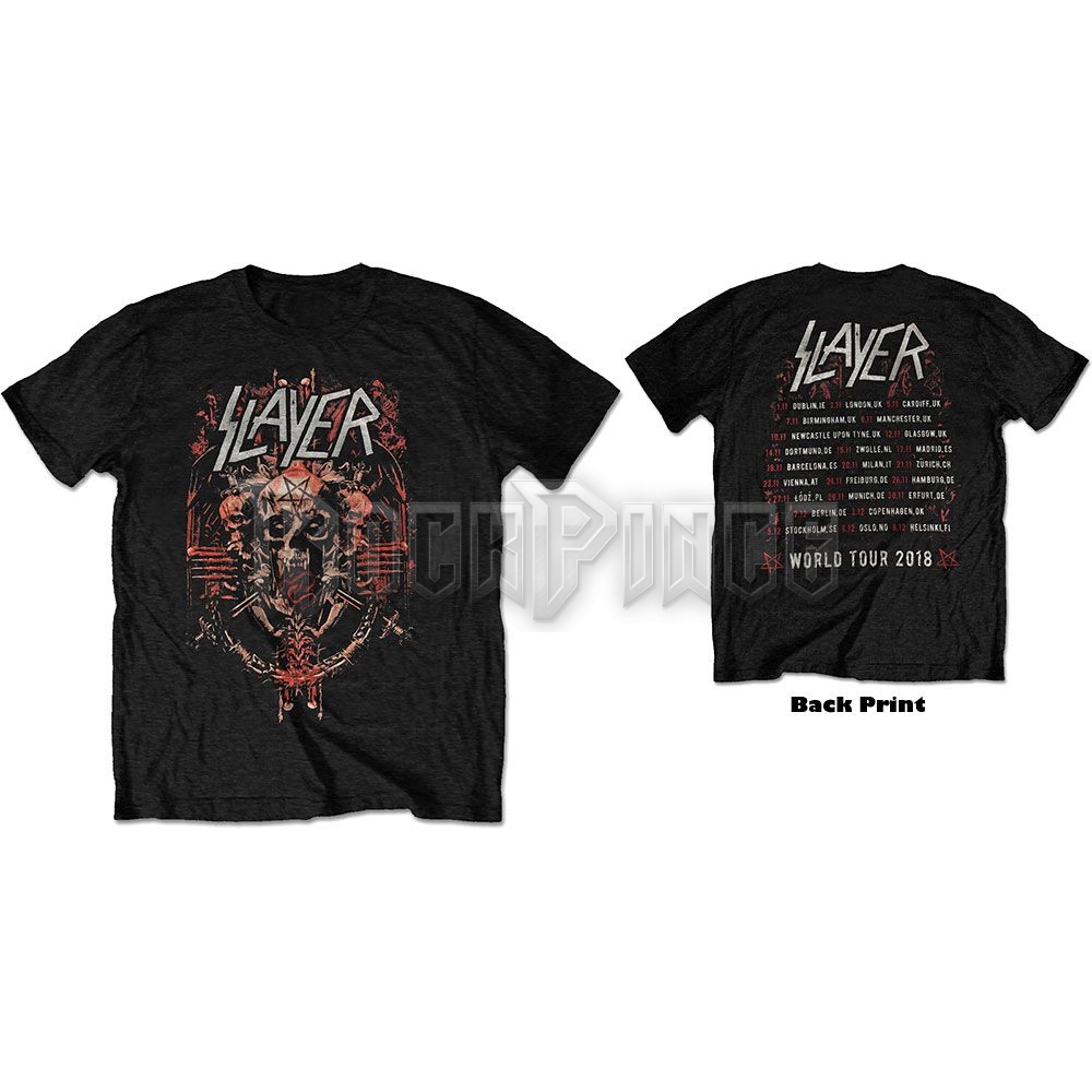 Slayer - Demonic Admat European Tour 2018 - unisex póló - SLAYTEE57MB