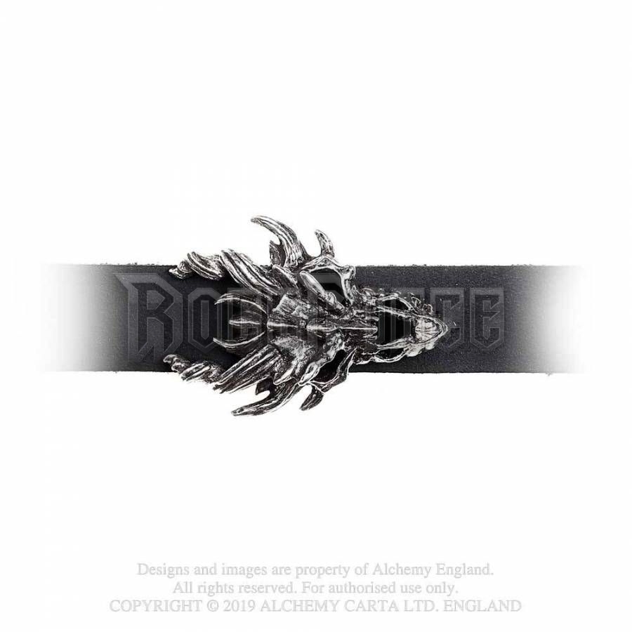 Alchemy - Dragon Skull - bőr karkötő A137