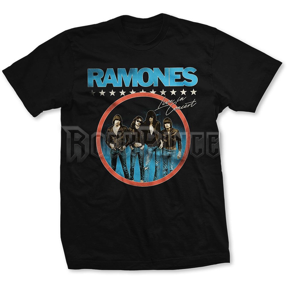 Ramones - Circle Photo - unisex póló - RATS47MB