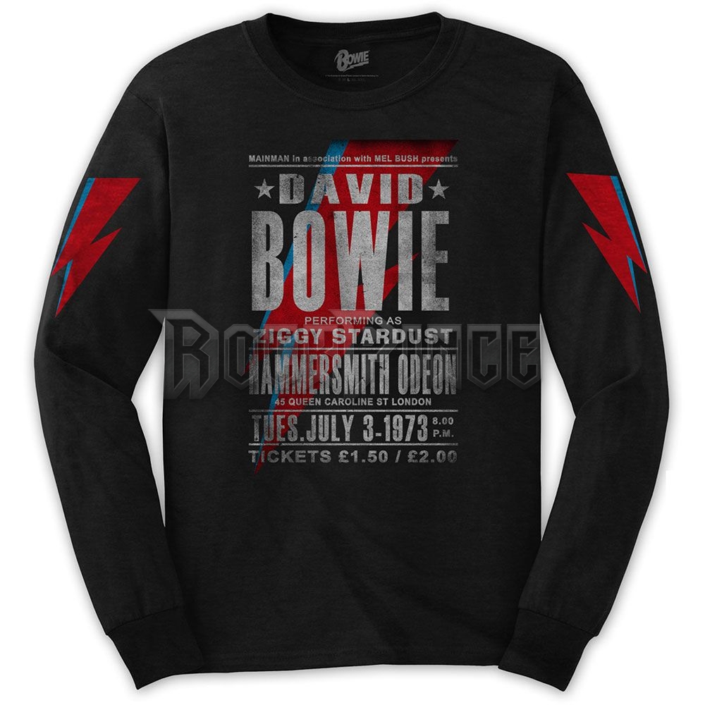 David Bowie - Hammersmith Odeon - unisex hosszú ujjú póló - BOWLST28MB