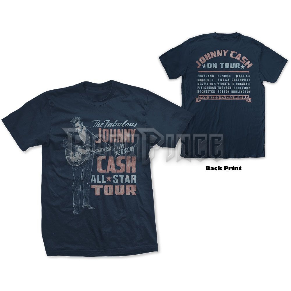 Johnny Cash - All Star Tour - unisex póló - JCTS14MN