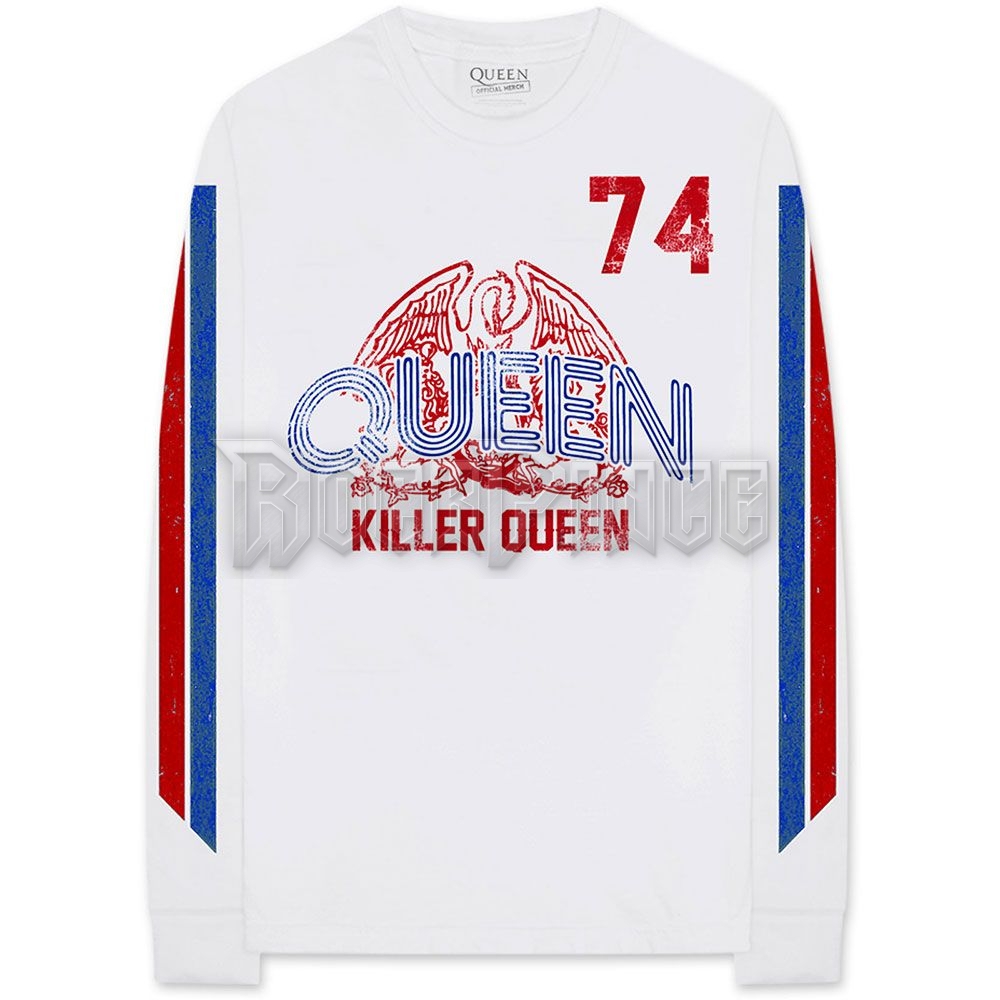 Queen - Killer Queen '74 Stripes - unisex hosszú ujjú póló - QULST49MW