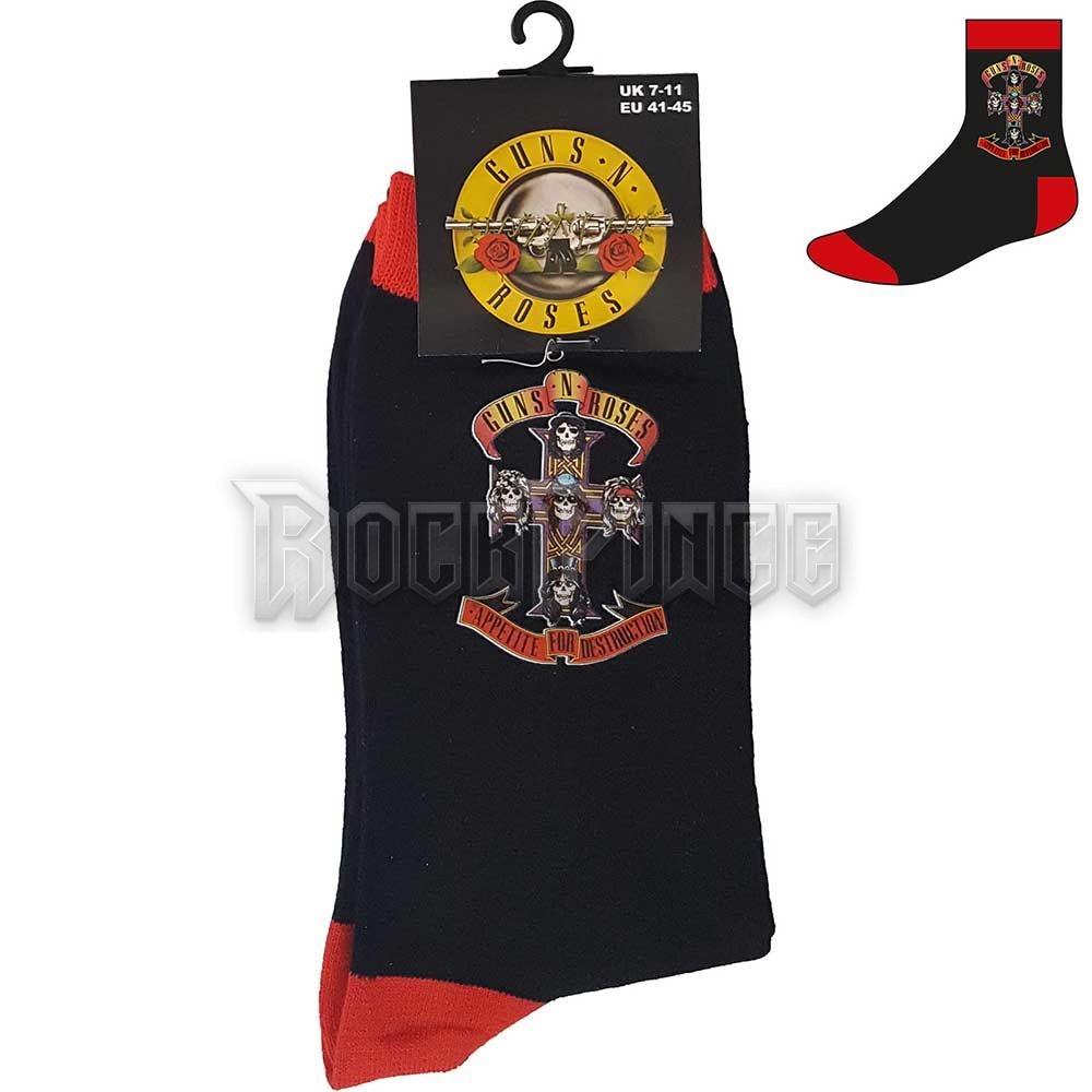 Guns N' Roses - Appetite Cross - unisex boka zokni (egy méret: 40-45) - GNRSCK02MB