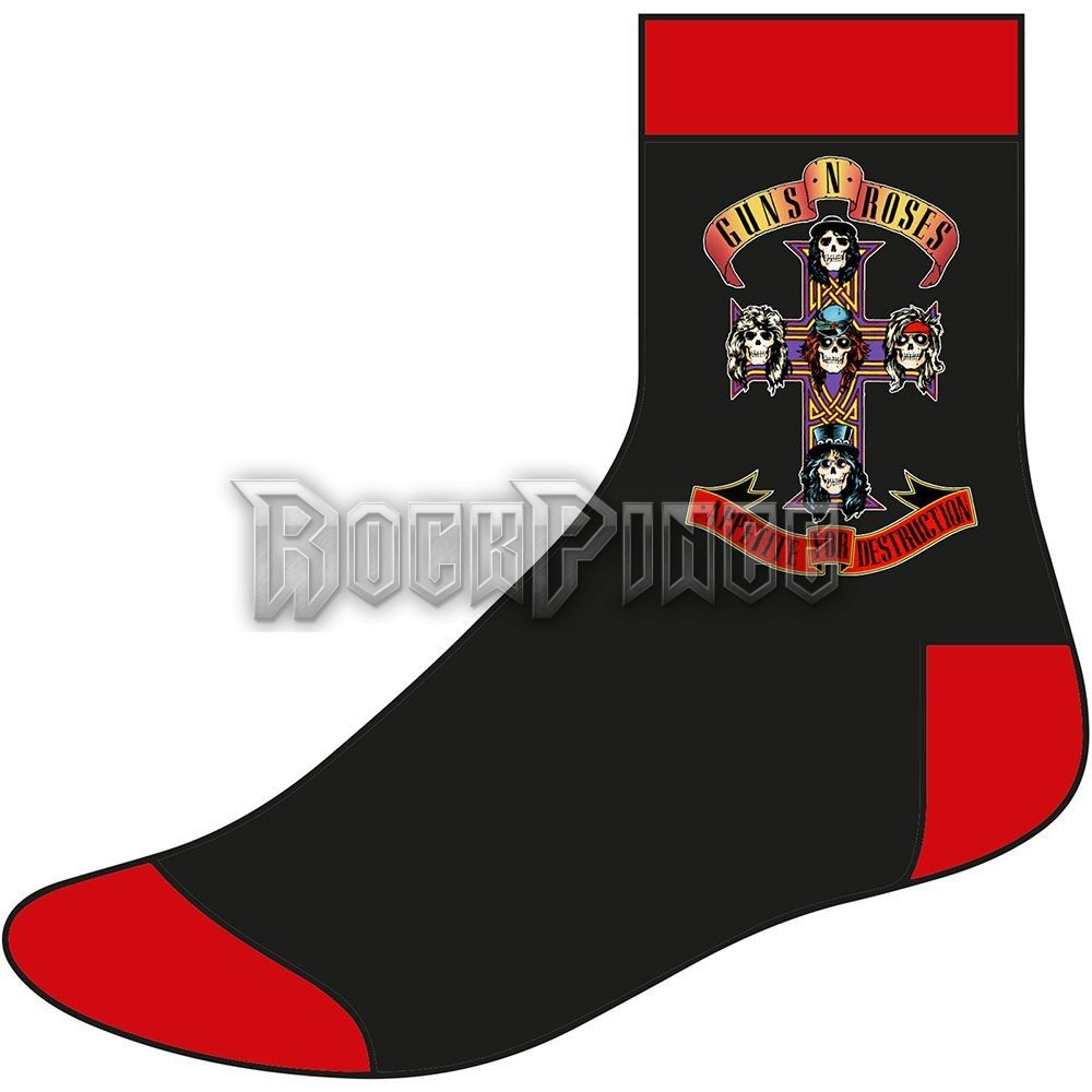 Guns N' Roses - Appetite Cross - unisex boka zokni (egy méret: 40-45) - GNRSCK02MB
