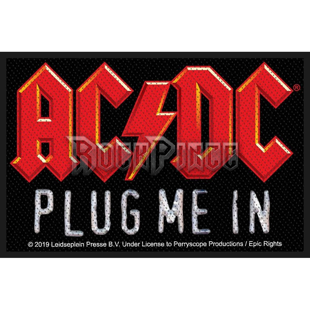 AC/DC - Plug Me In - Kisfelvarró / Folt - SP3072