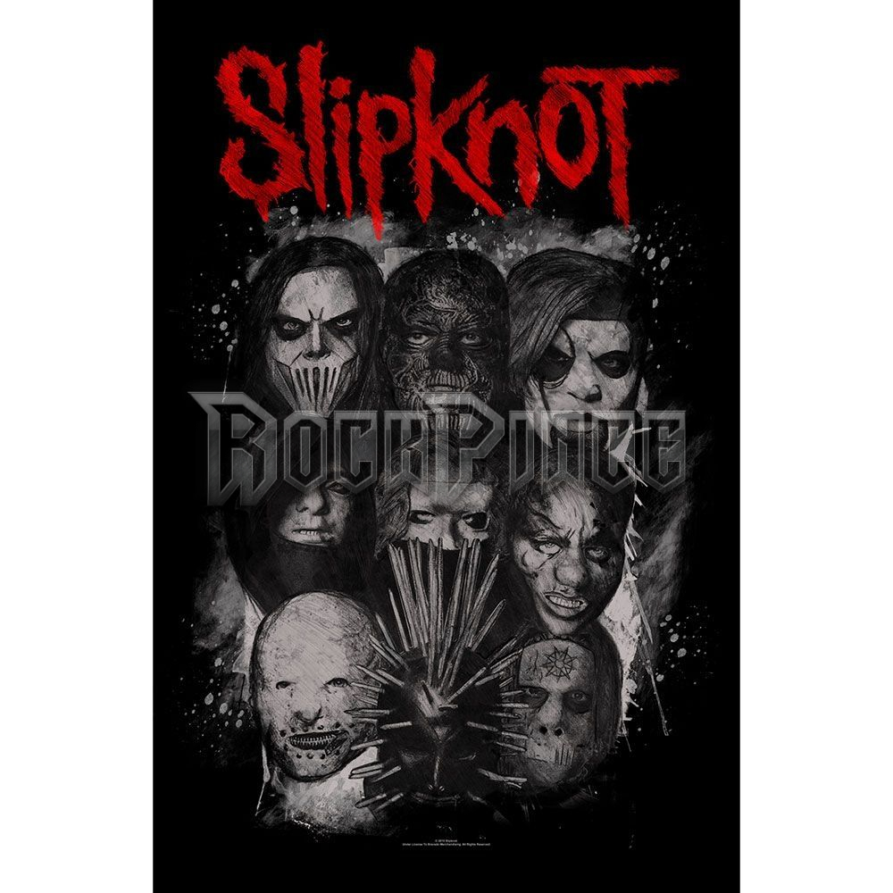 Slipknot - Masks - Textil Poszter / Zászló - TP223
