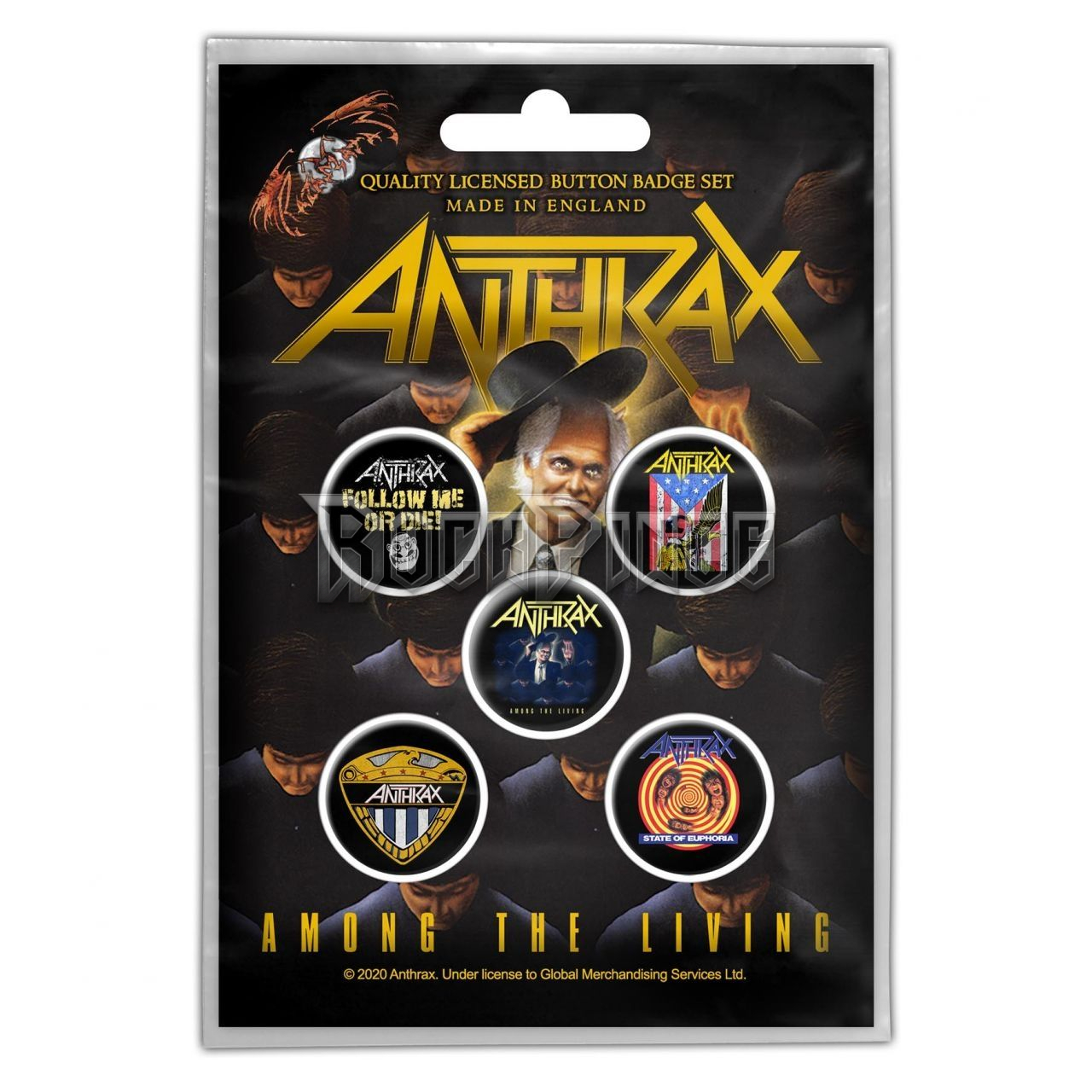 Anthrax - Among The Living - 5 db-os kitűző szett - BB073
