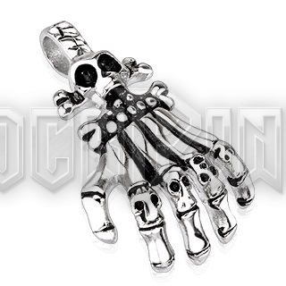Skeleton Hand with Skull Joints - medál