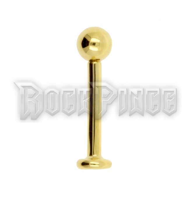 Gold steel ball labret - piercing