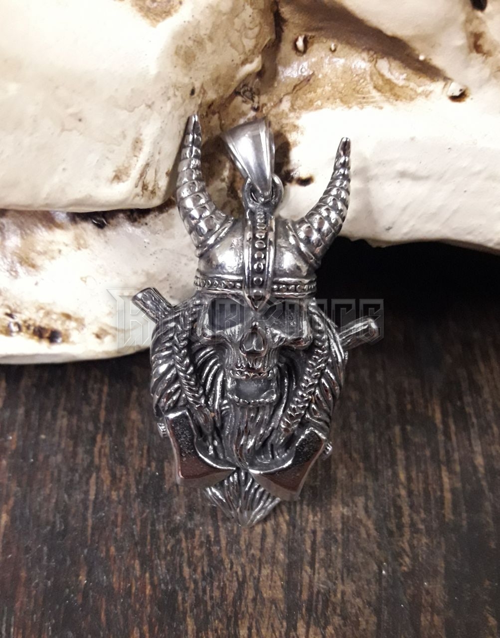 Viking Warrior Skull - acél medál