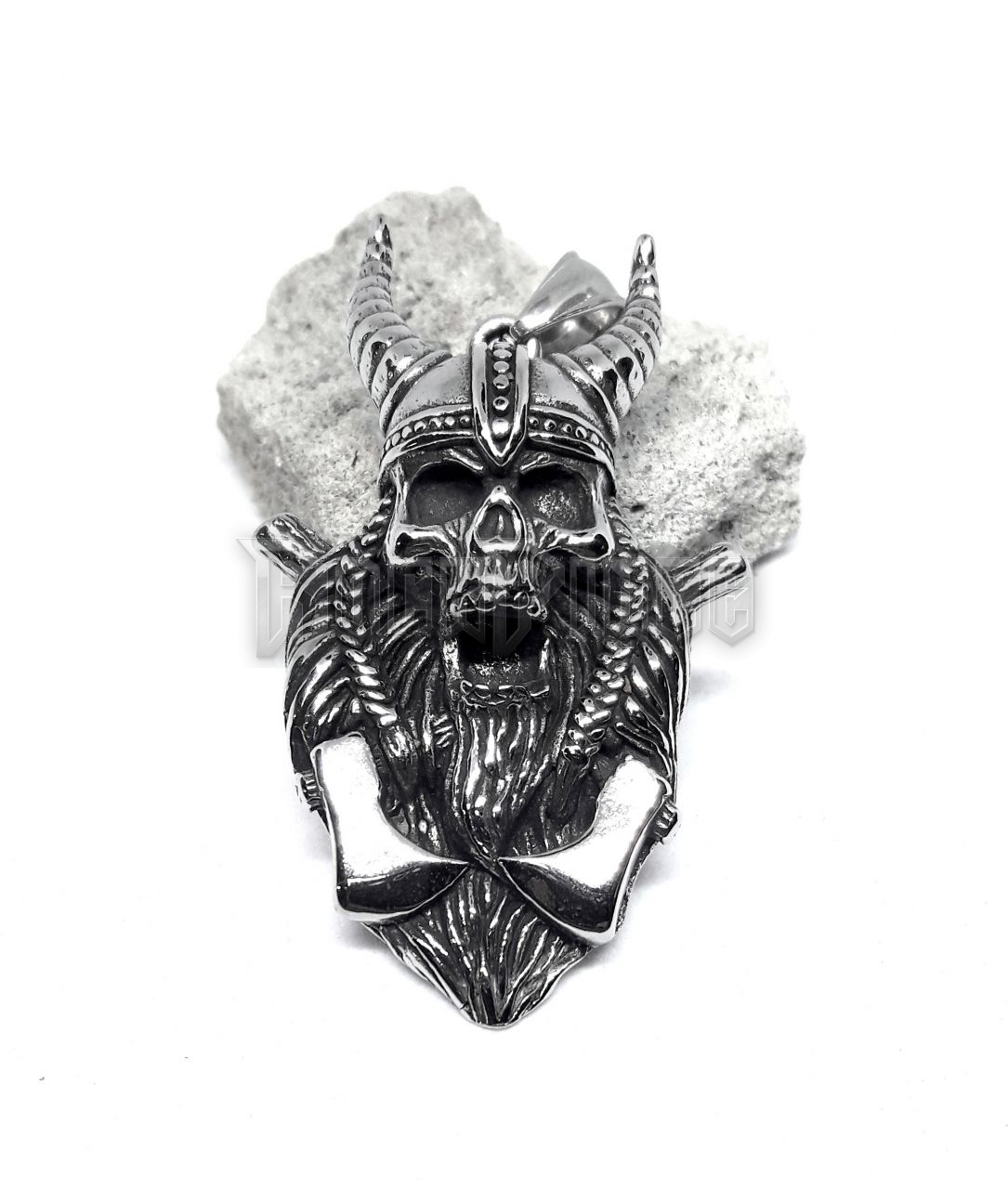 Viking Warrior Skull - acél medál