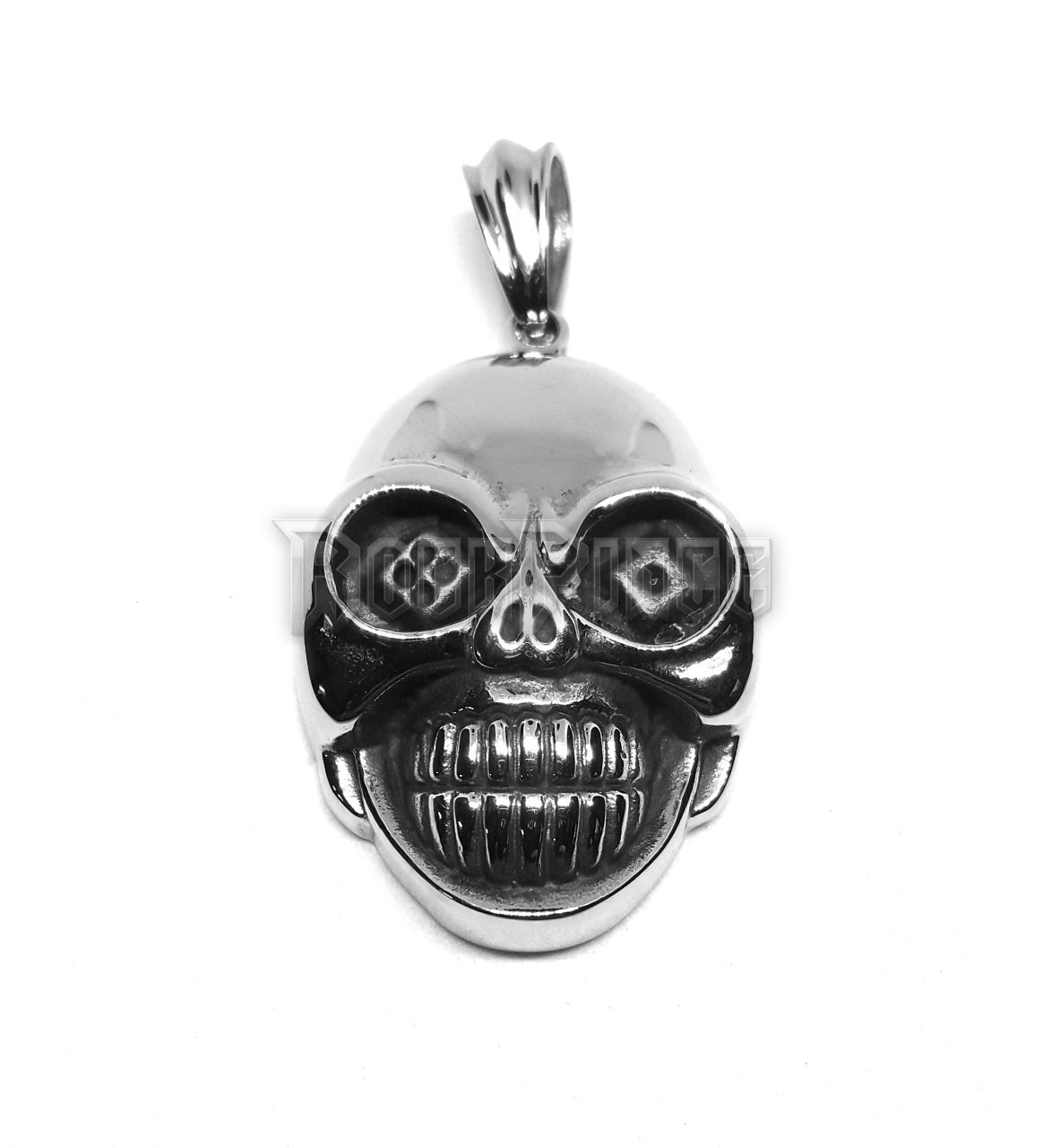 Dice Eyed Skull - acél medál