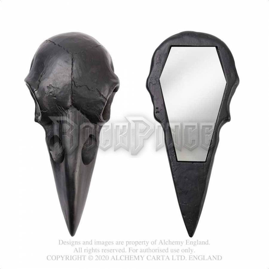 Alchemy - Raven Skull Hand Mirror - Black - kézi tükör V99B