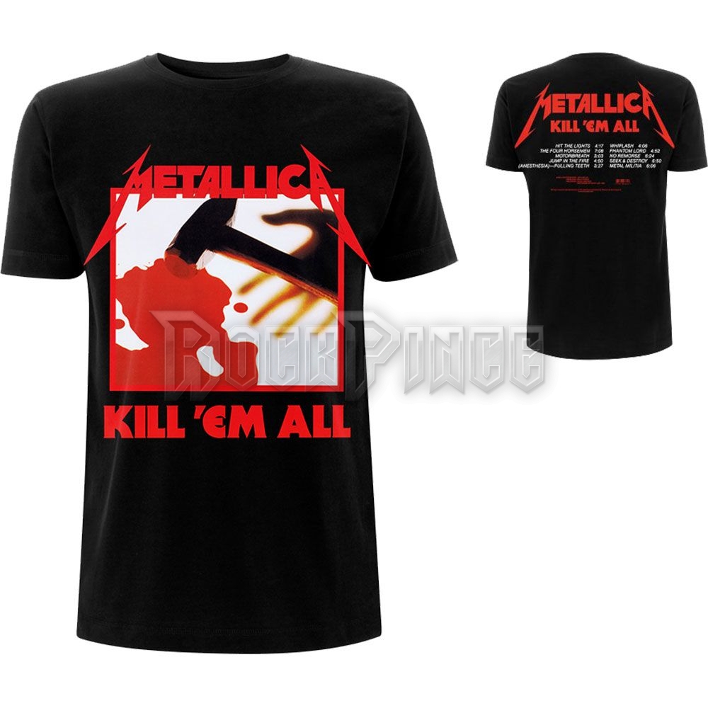 Metallica - Kill 'Em All Tracks - unisex póló - METTS02MB / RTMTL(NEW)TSBKIL