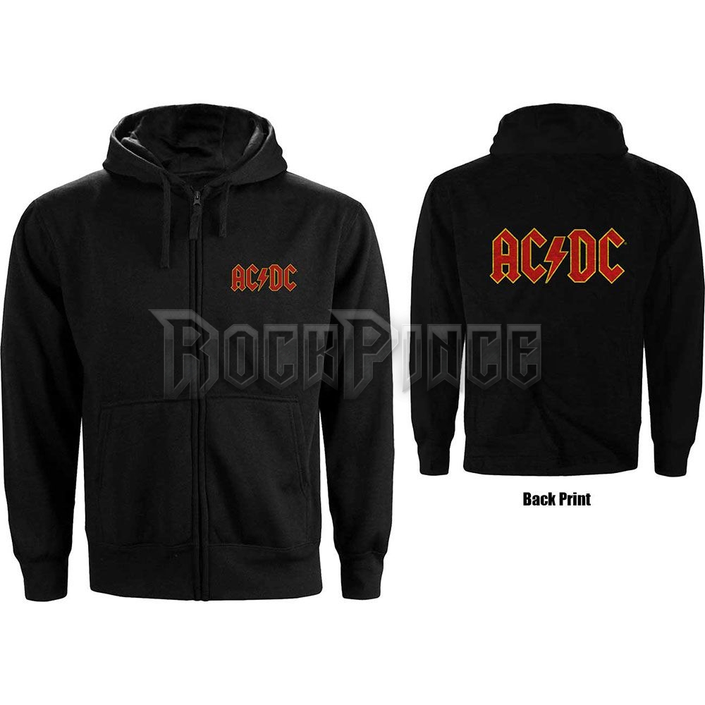 AC/DC - Logo - női cipzáras kapucnis pulóver - ACDCZHD05LB