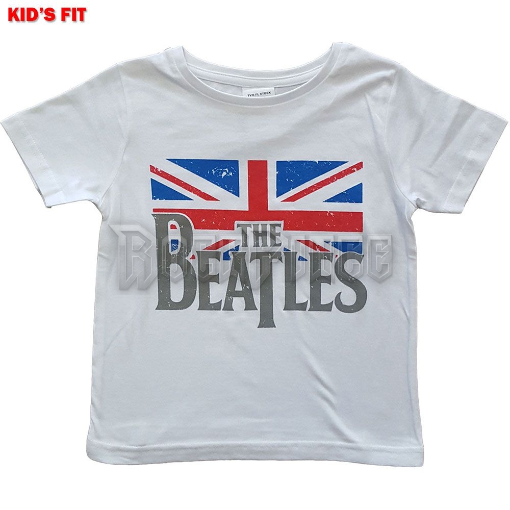 The Beatles - Logo & Vintage Flag - gyerek póló - BEATTEE407BW