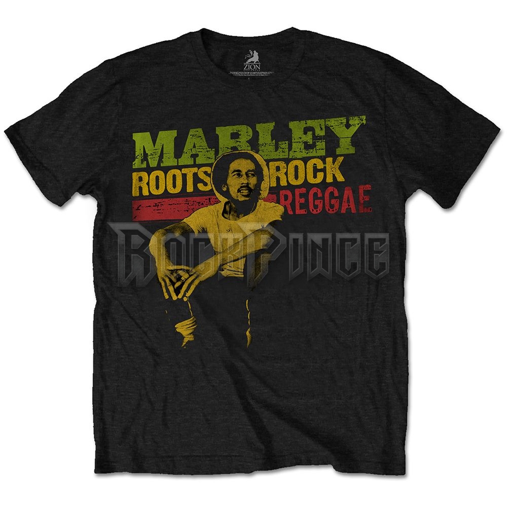 Bob Marley - Roots, Rock, Reggae - unisex póló - BMATS17MB