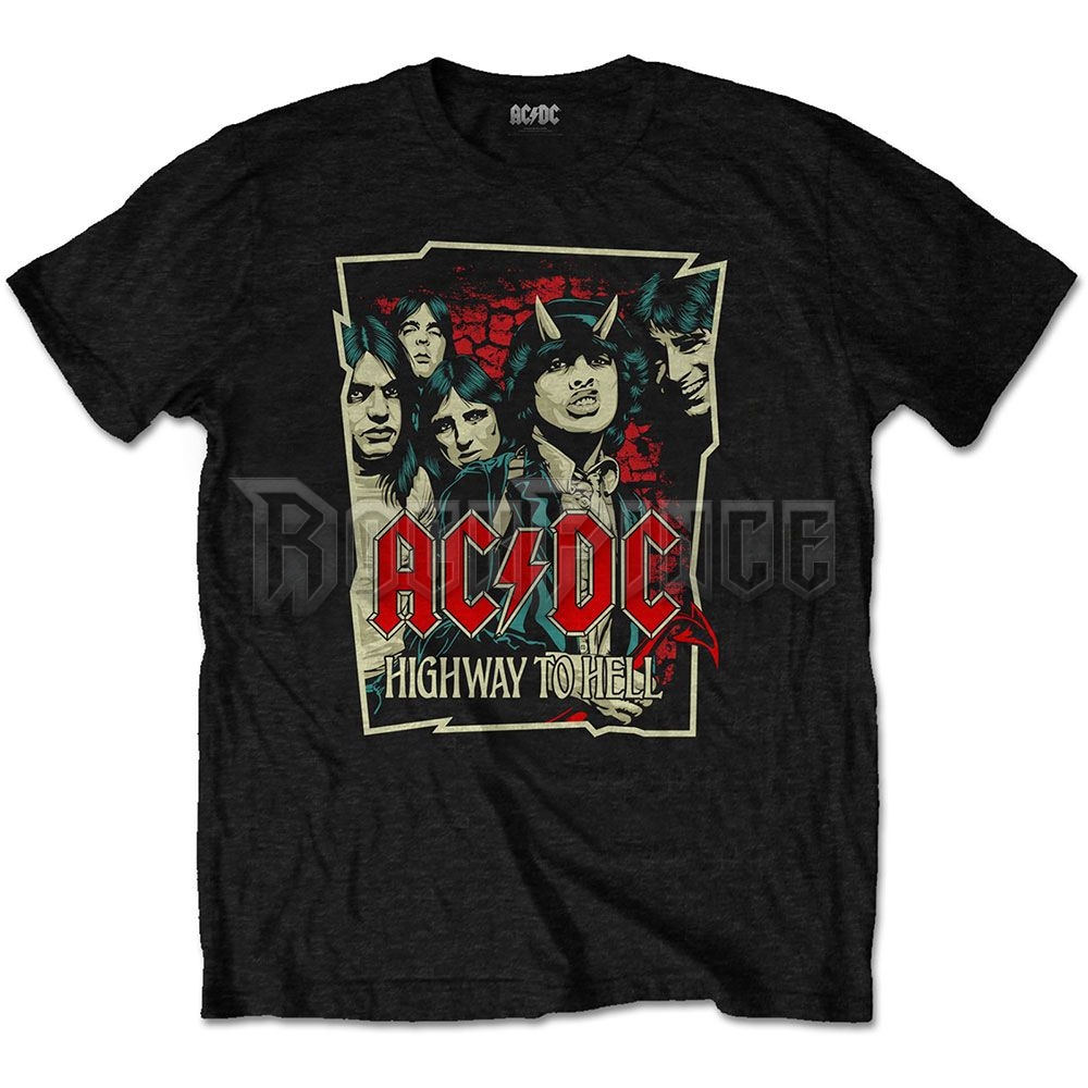 AC/DC - Highway To Hell Sketch - unisex póló - ACDCTS77MB