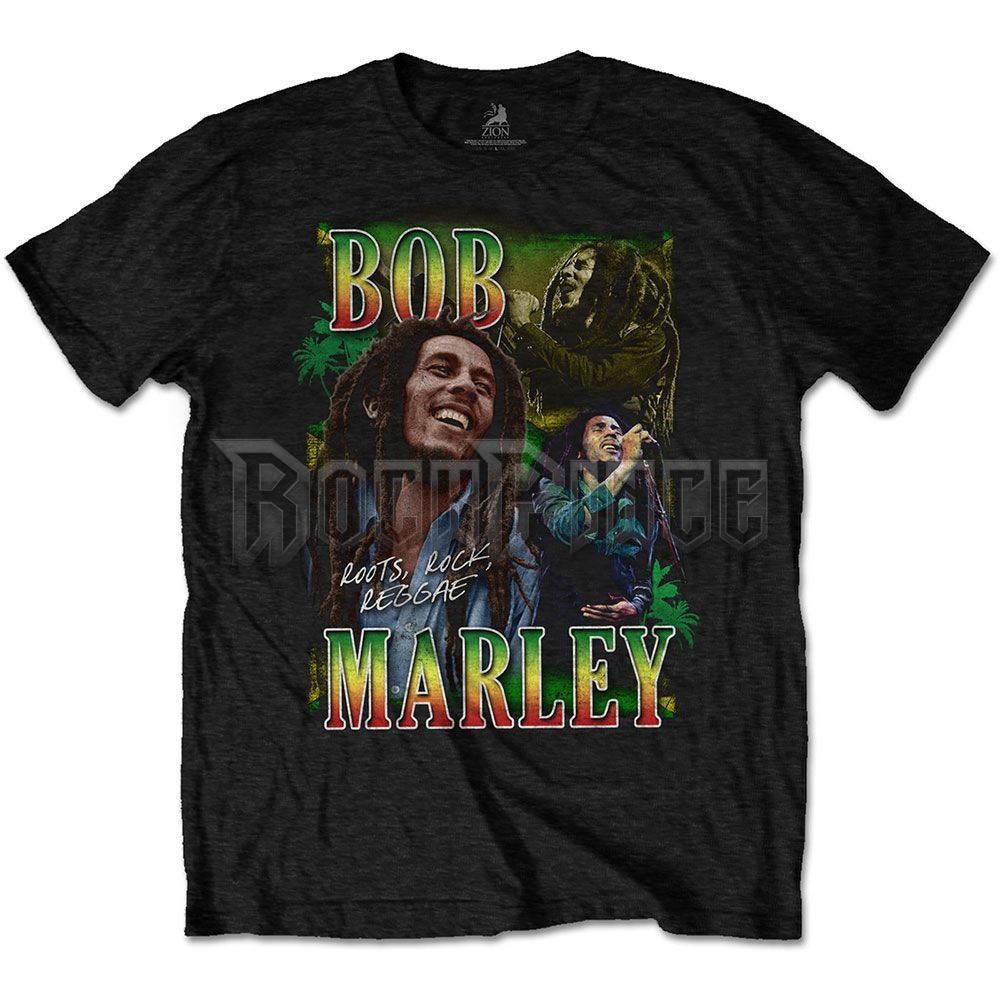 Bob Marley - Roots, Rock, Reggae Homage - unisex póló - BMATS30MB