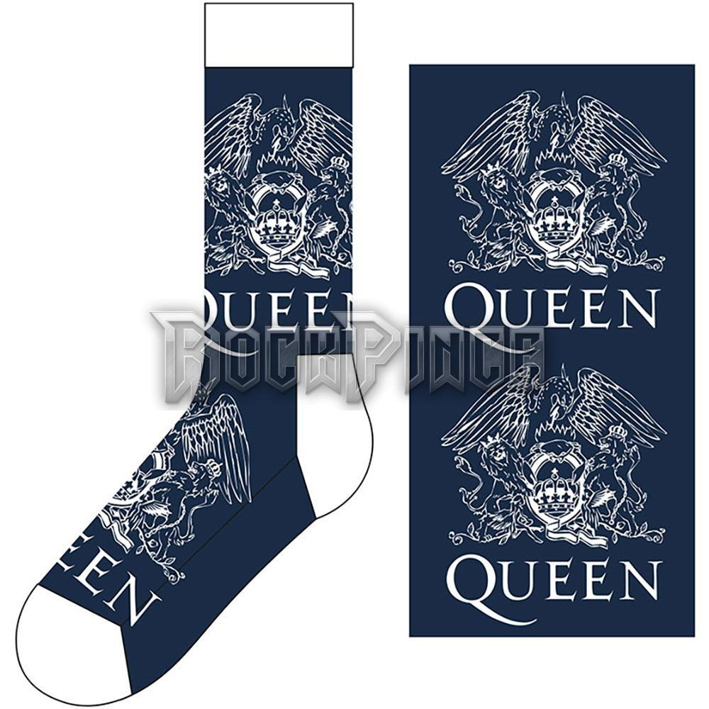 Queen - White Crests - unisex boka zokni (egy méret: 40-45) - QUSCK04MN