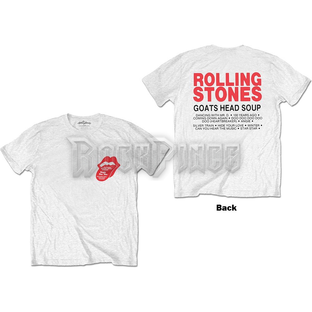 The Rolling Stones - Goat Head Soup Tracklist - unisex póló - RSTS130MW
