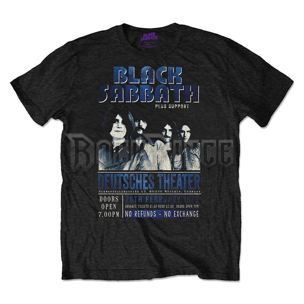 Black Sabbath - Deutsches '73 - unisex póló (környezetbarát) - BSECOTS01MB
