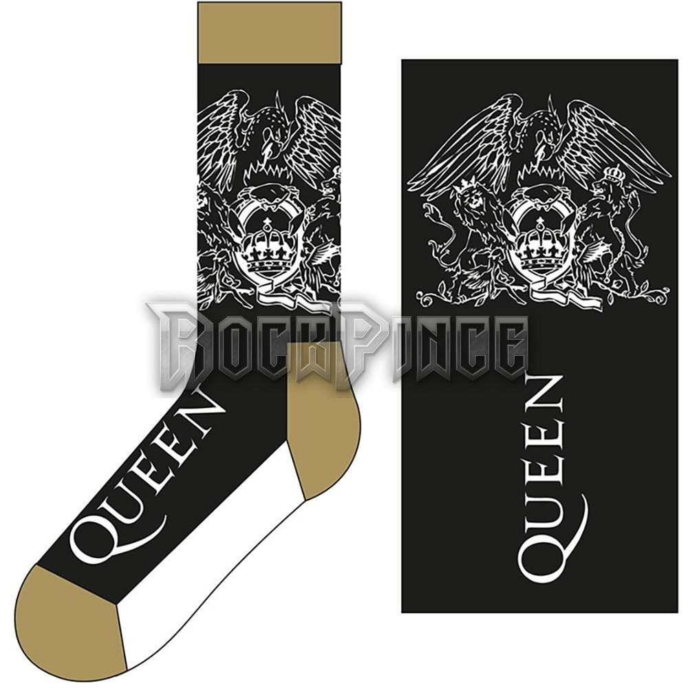 Queen - Crest & Logo - unisex boka zokni (egy méret: 40-45) - QUSCK03MB