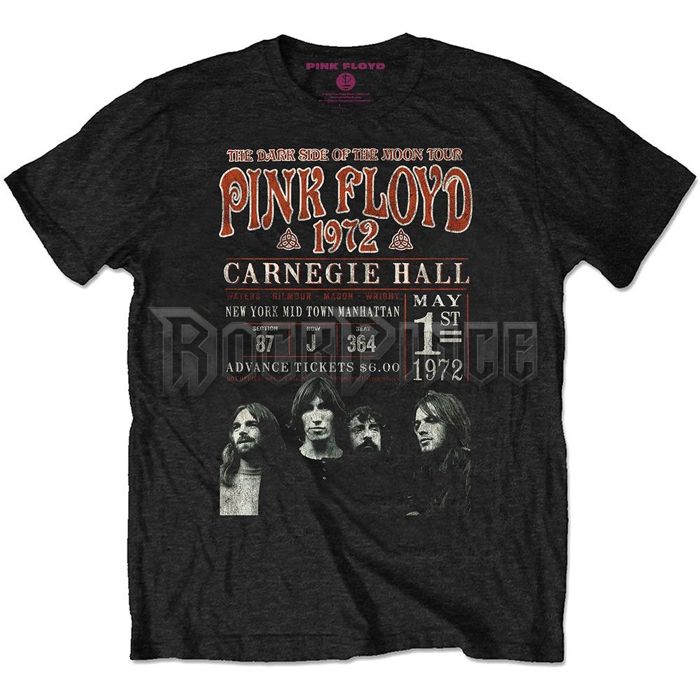 Pink Floyd - Carnegie '72 - unisex póló (környezetbarát) - PFECOTS01MB