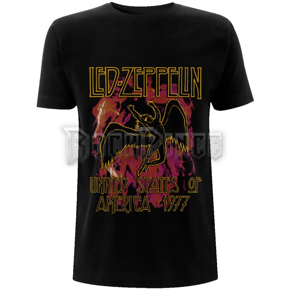 Led Zeppelin - Black Flames - unisex póló - LZTS20MB